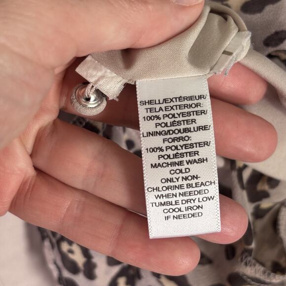 LOFT Dress XS Tiered Leopard Ruffle Hem Animal Print Preppy Twee Neutral Resort - Picture 10 of 12